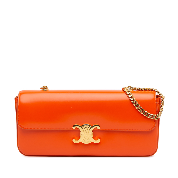 Pre-Loved Celine Triomphe Calfskin Cuir Chain Shoulder Bag - Picture 1 of 9